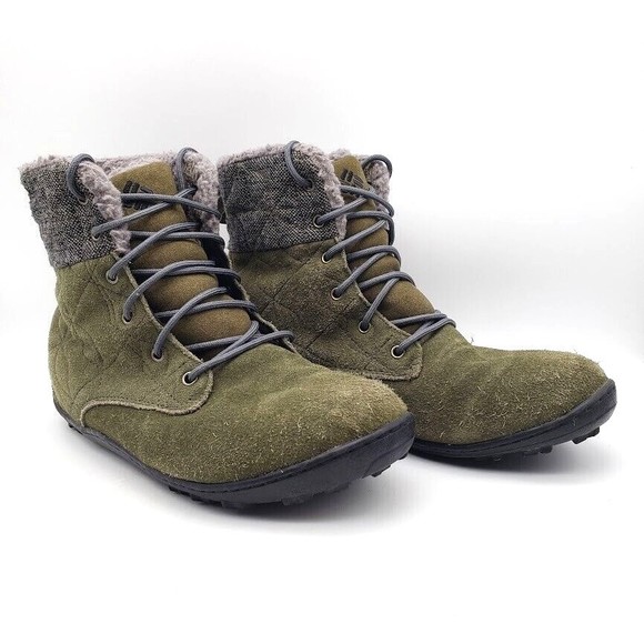 COLUMBIA Powder Summit Shorty Boots Fur Lined Green Waterproof (Women's US 8.5) - Picture 3 of 7